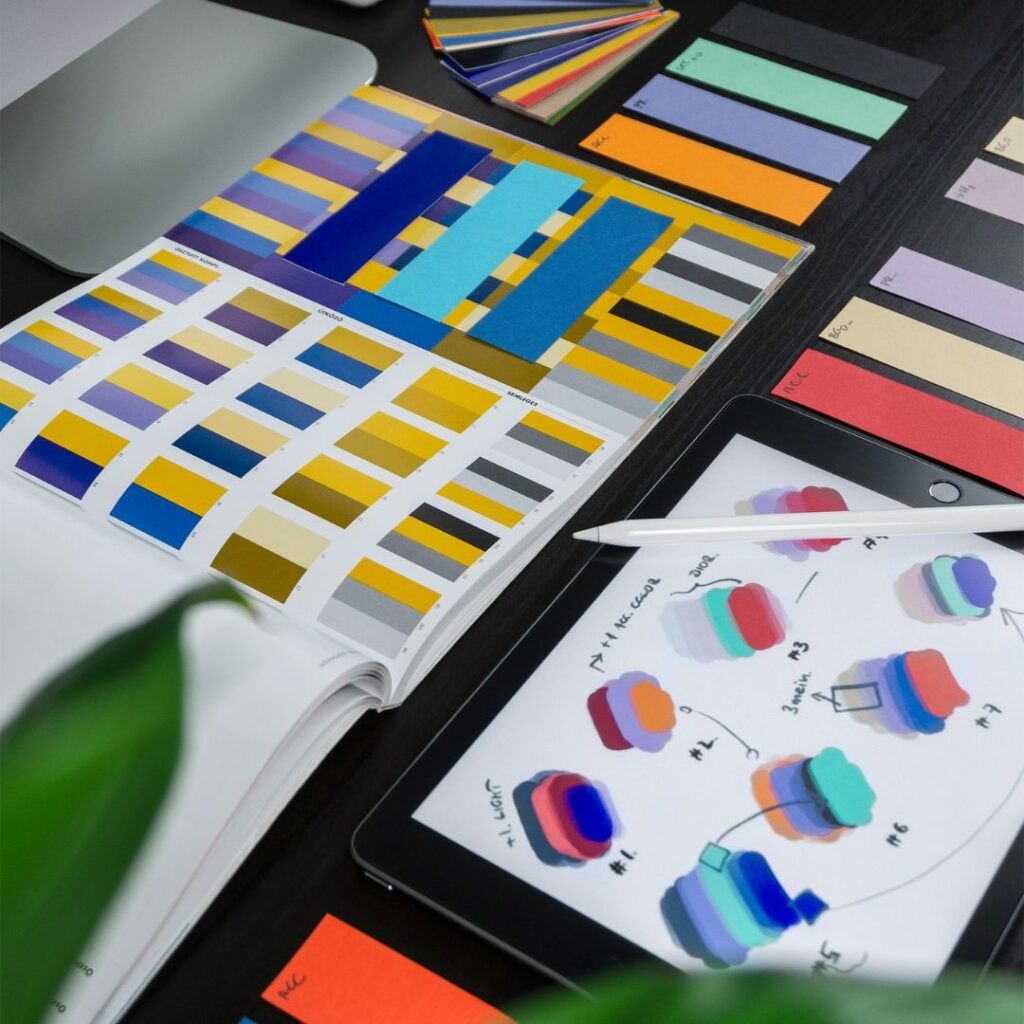 An array of different branding colours.