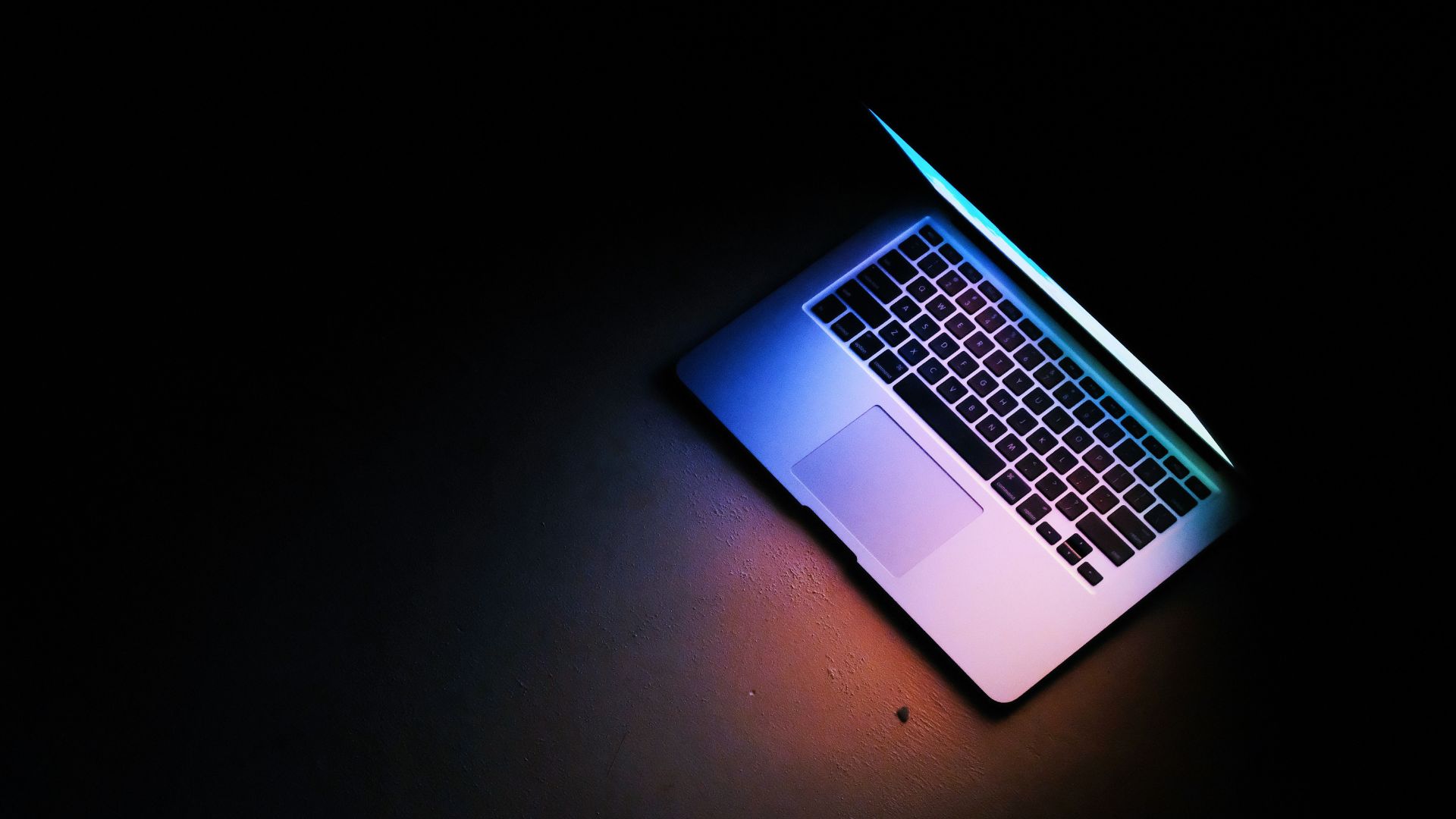 A laptop in the dark - Picture taken by Josh Anderson